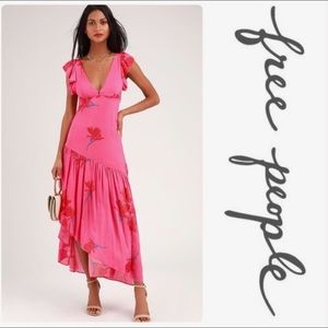 hot pink asymmetrical dress from free people NWT!